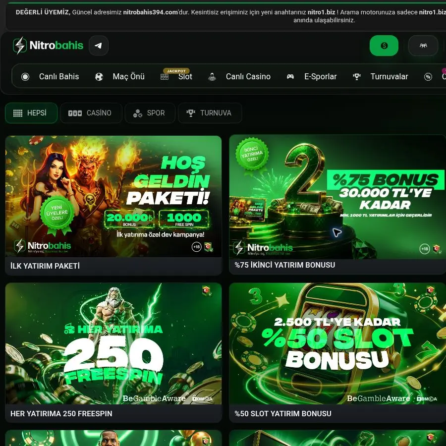 Nitrobahis resmi promosyon sayfasındaki güncel bonus ve freespin kampanyaları